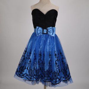 ❄ Vtg Jessica McClintock Gunne Sax NWOT Blue Tulle Strapless Dress Party Holiday